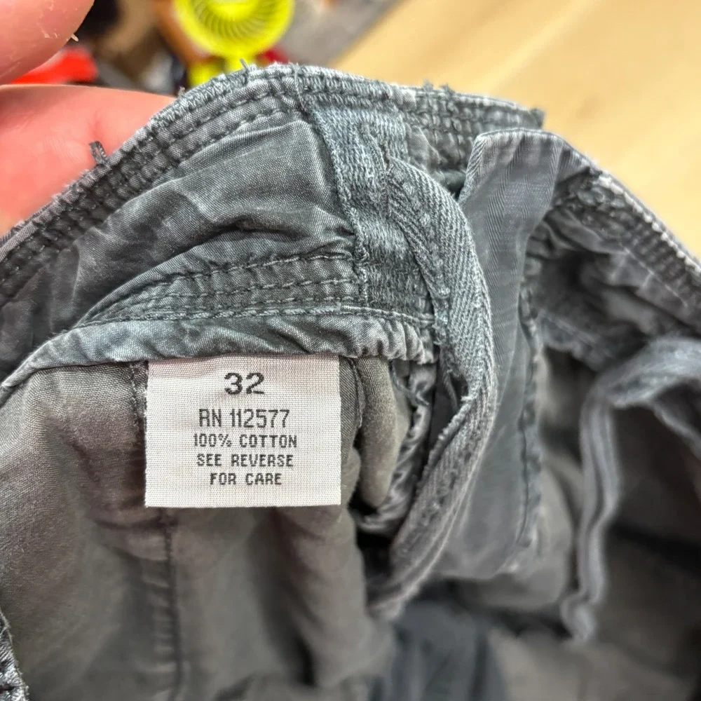 JetLag Mens Grey Organic Cotton Cargo Shorts Multi Pocket Heavy Utility Size 32